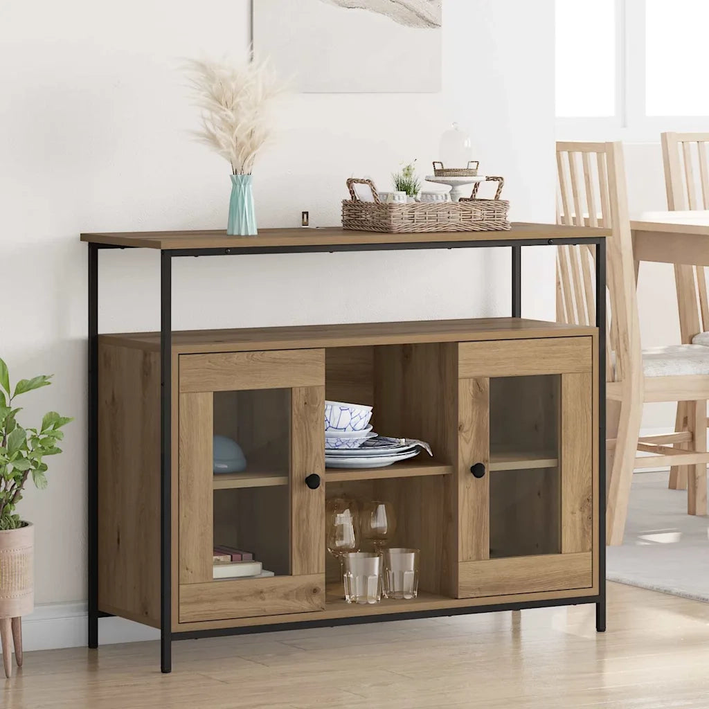 Credenza-Buffet-Armadio da cucina Rovere artigianale 100 x 35 x 80 cm Legno multistrato 984707