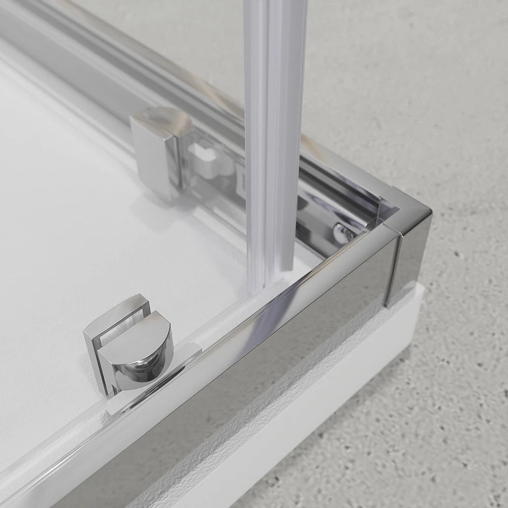 Box doccia cromato 3 lati 70x120x70 cm con doppio scorrevole h190 cm e vetro trasparente 6 mm | Tremiti