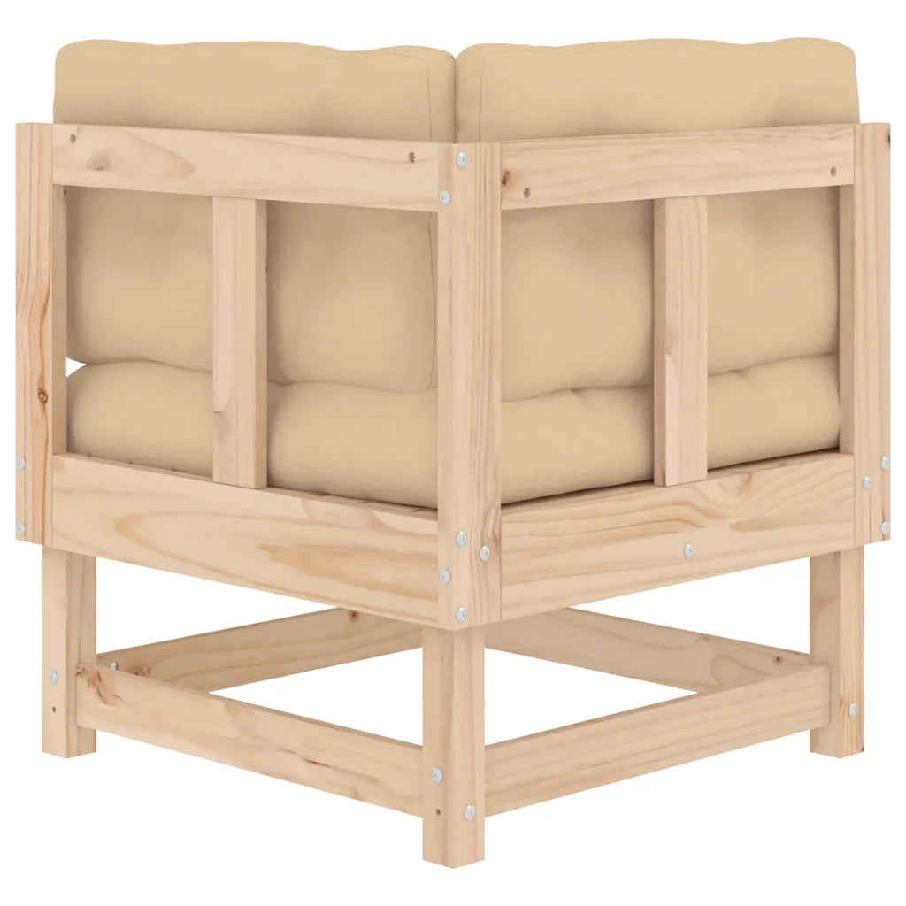 Divani Angolari con Cuscini 2 pz in Legno Massello di Pino 825450
