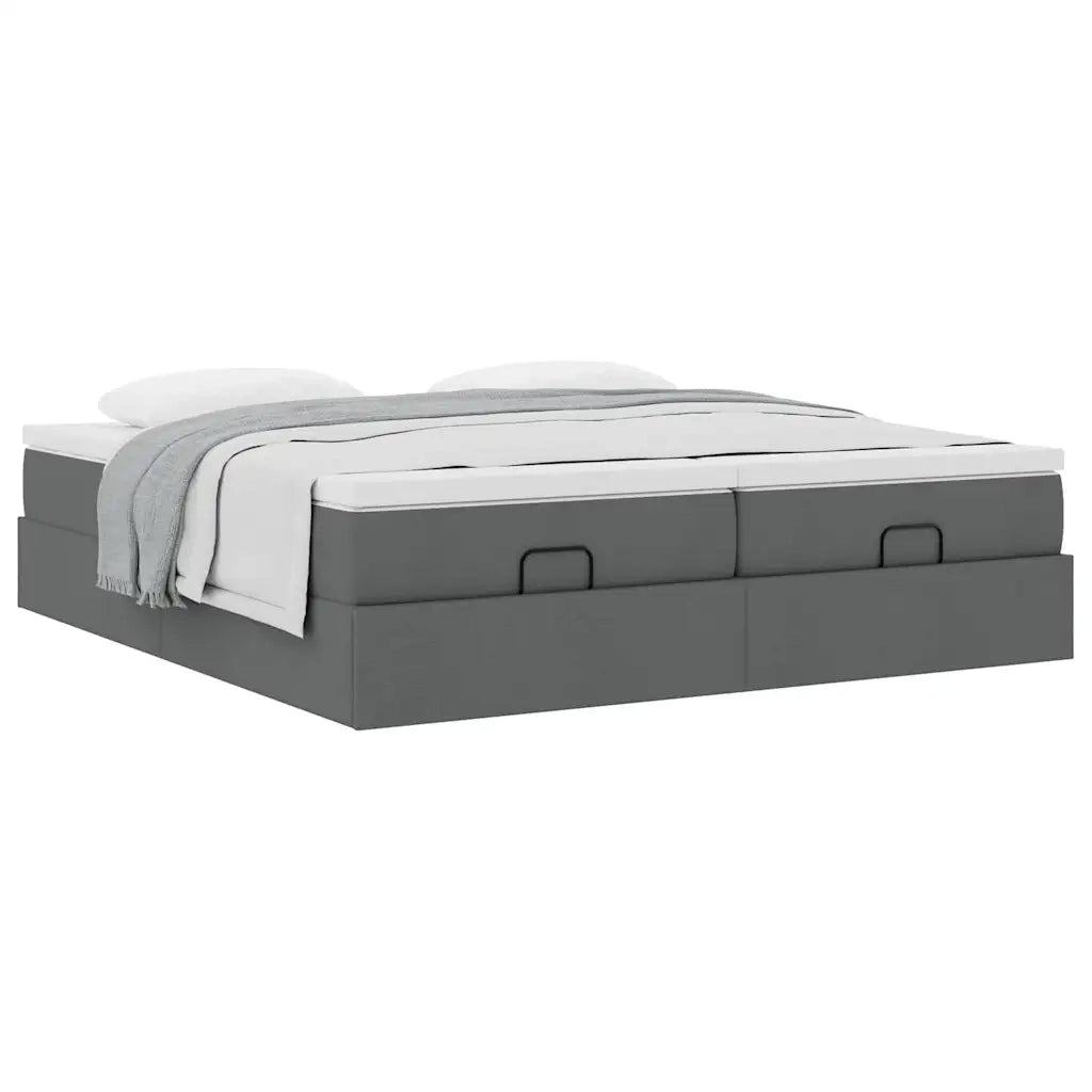 vidaXL Struttura Letto Pouf con Materassi 200x200 cm in Tessuto