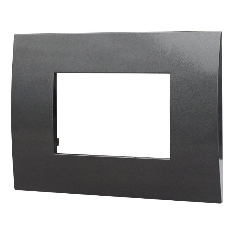 Placca Plastica Serie Venus 3P Colore Acciaio Scuro Compatibile Con Vimar Arke
