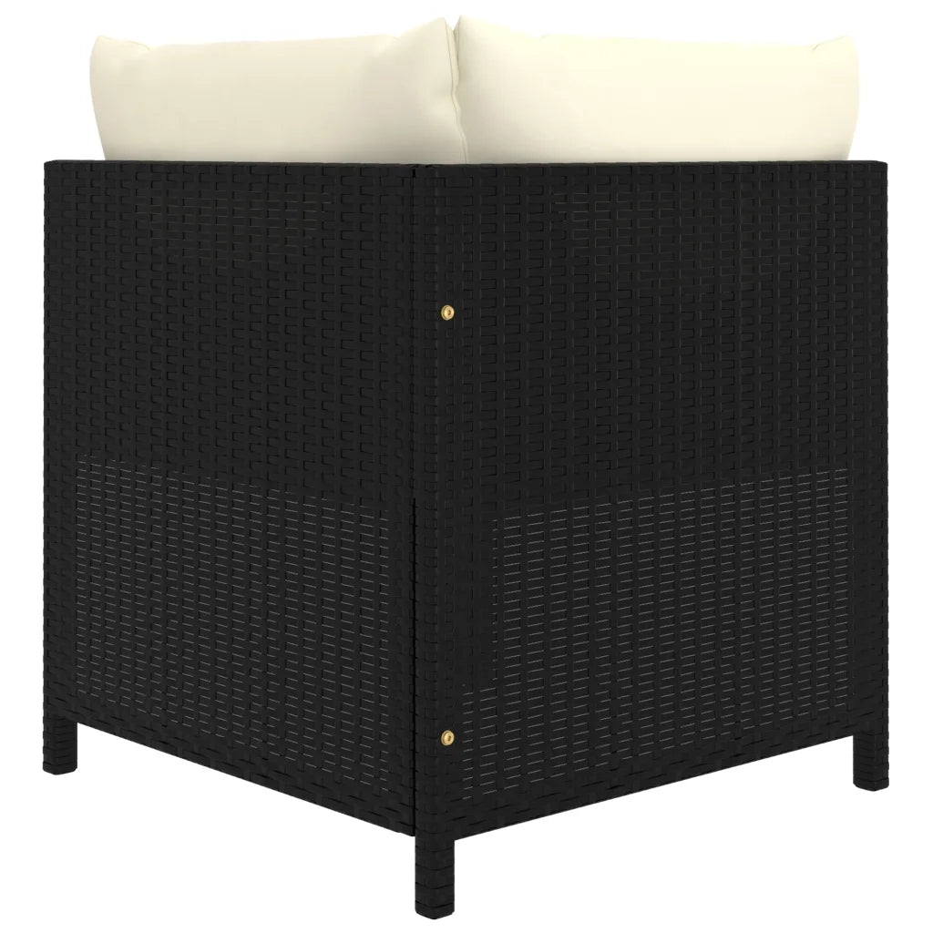 Set Divani da Giardino 5 pz con Cuscini in Polyrattan Nero 3059780