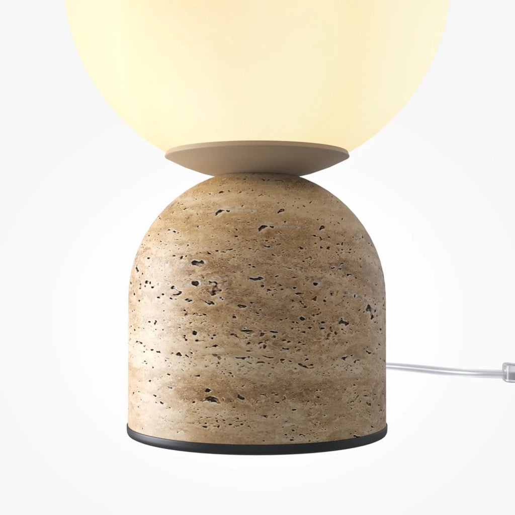 Lampada Da Tavolo Contemporanea Tavo Pietra Calcarea Beige 1 Luce G9
