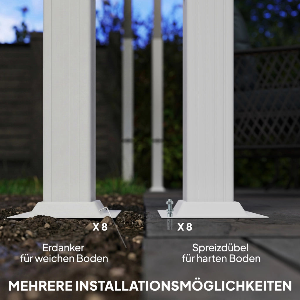 Pergola con tetto scorrevole 3x4m ¨C zephmum ¨C beige