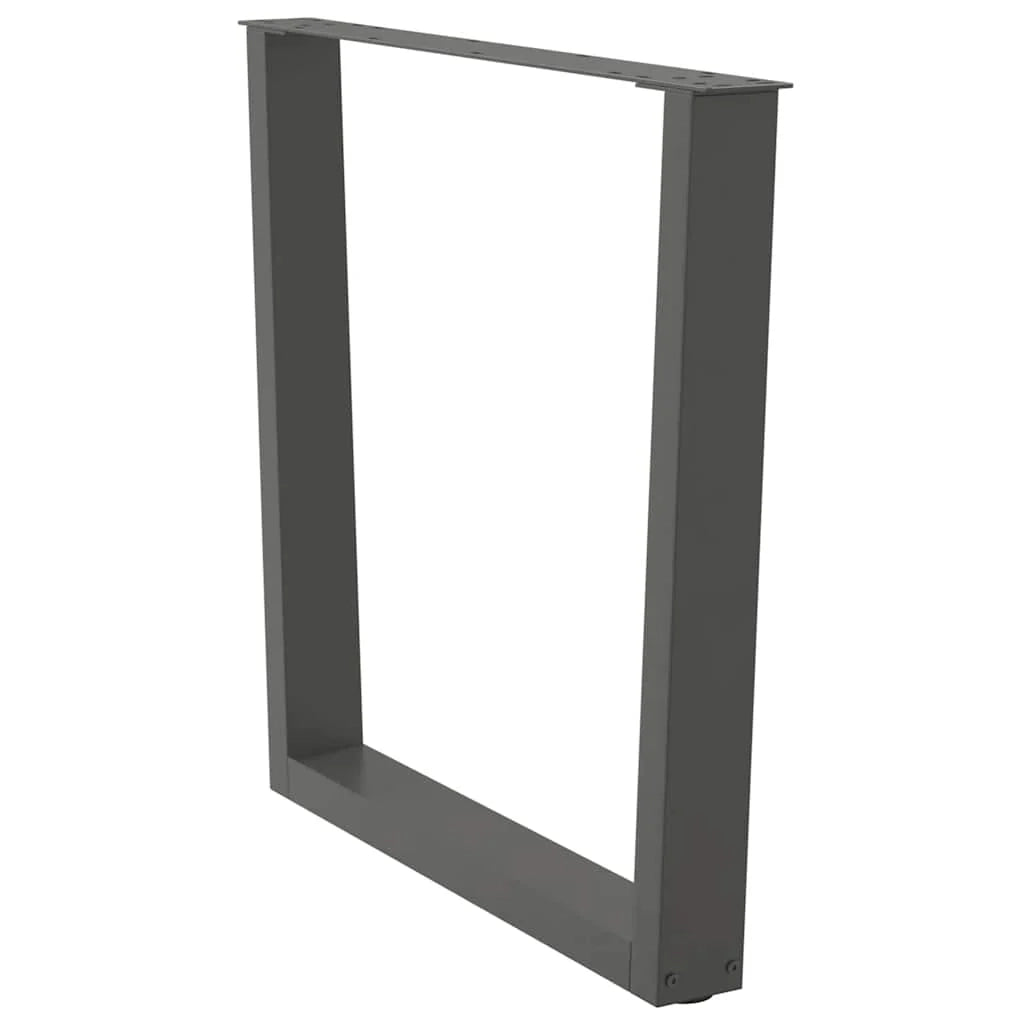 Set di 2 gambe regolabili per tavolo da pranzo a forma di V 80 x 72-73,3 cm in acciaio antracite 02_0056936