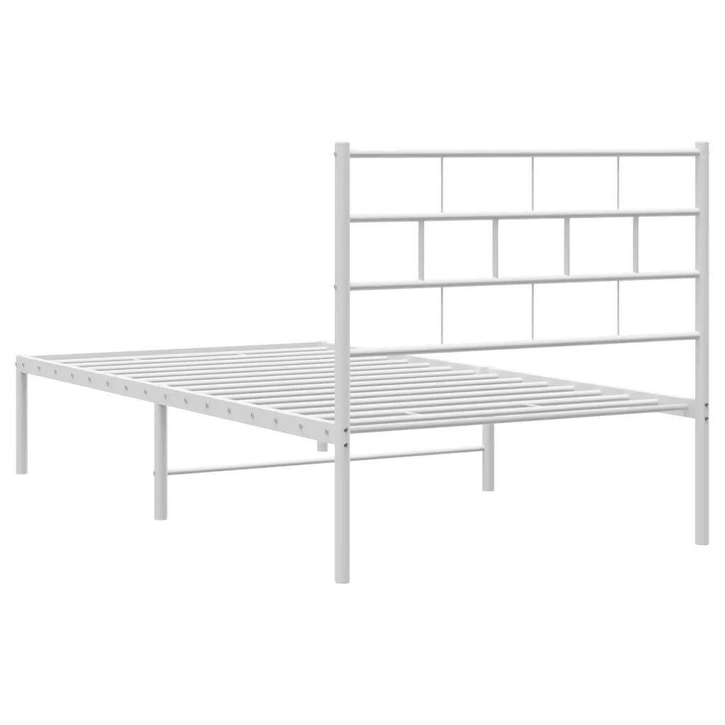 Giroletto senza Materaso con Testiera Metallo Bianco 75x190 cm 355698