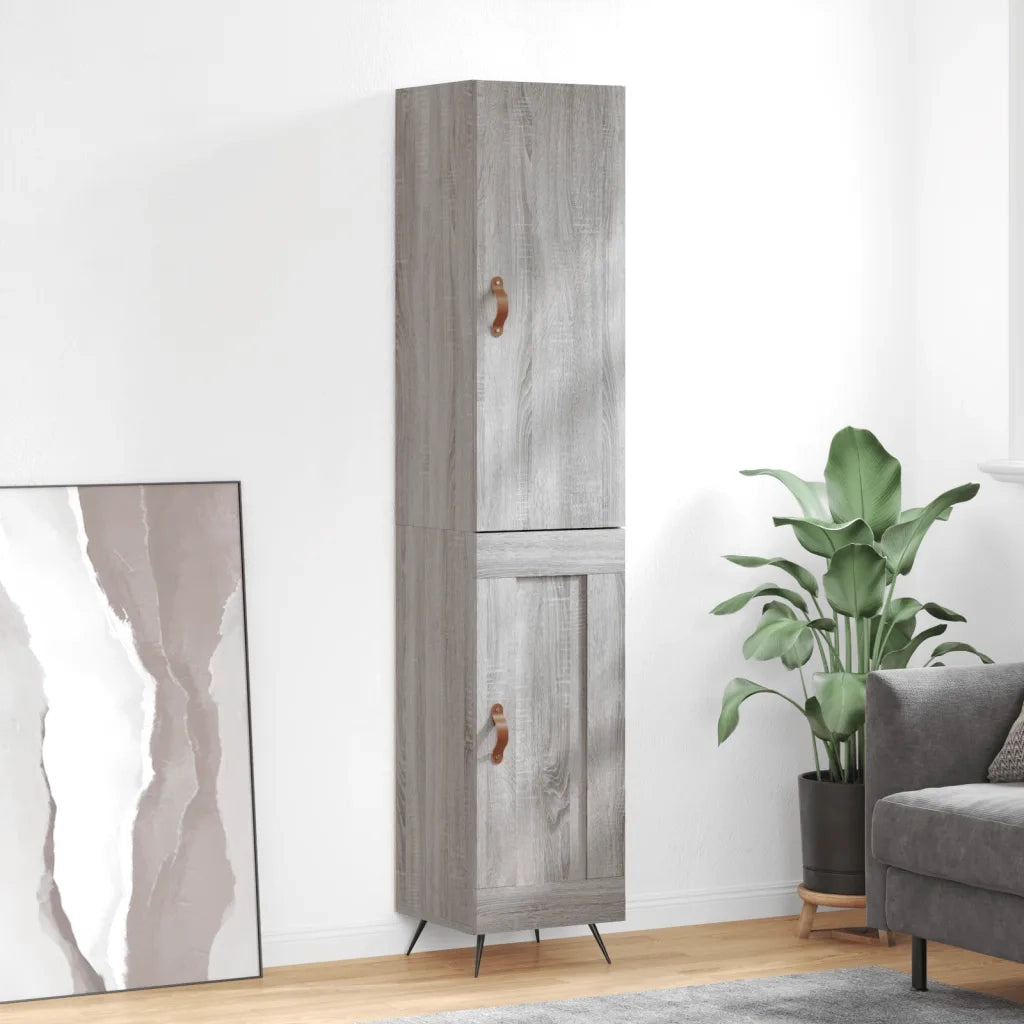 Credenza Grigio Sonoma 34,5x34x180 cm in Legno Multistratocod mxl 126047