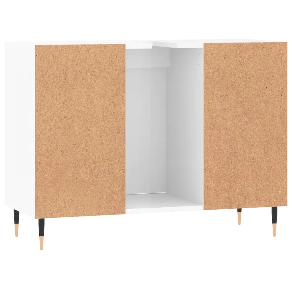 Armadietto Bagno | Armadio da bagno Bianco Lucido 80x33x60cm in Legno Multistrato