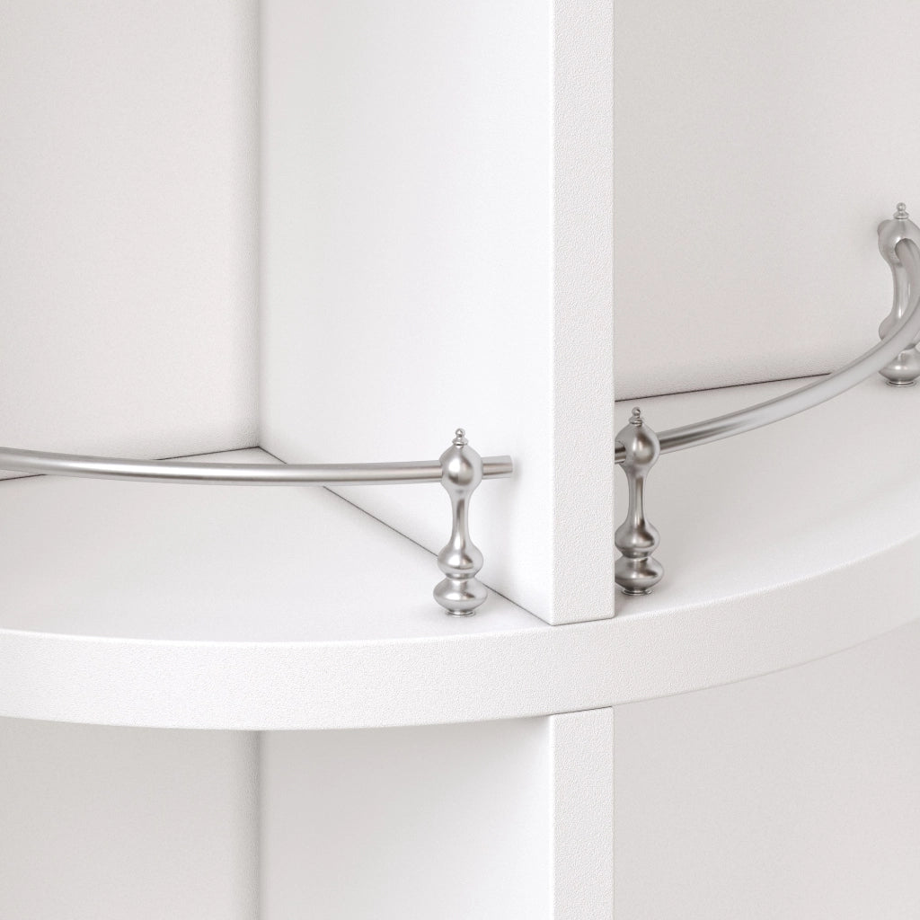 TAVOLO BAR Allungabile 110-180x40x91 cm MDF Bianco con Ruote