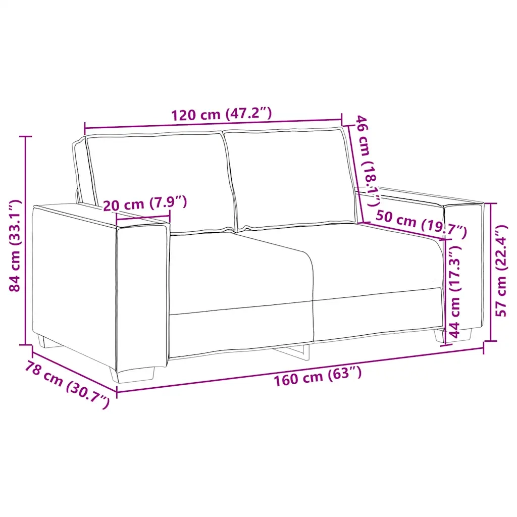 Set di Divani 2 pz con Cuscini Crema in Velluto 3324708