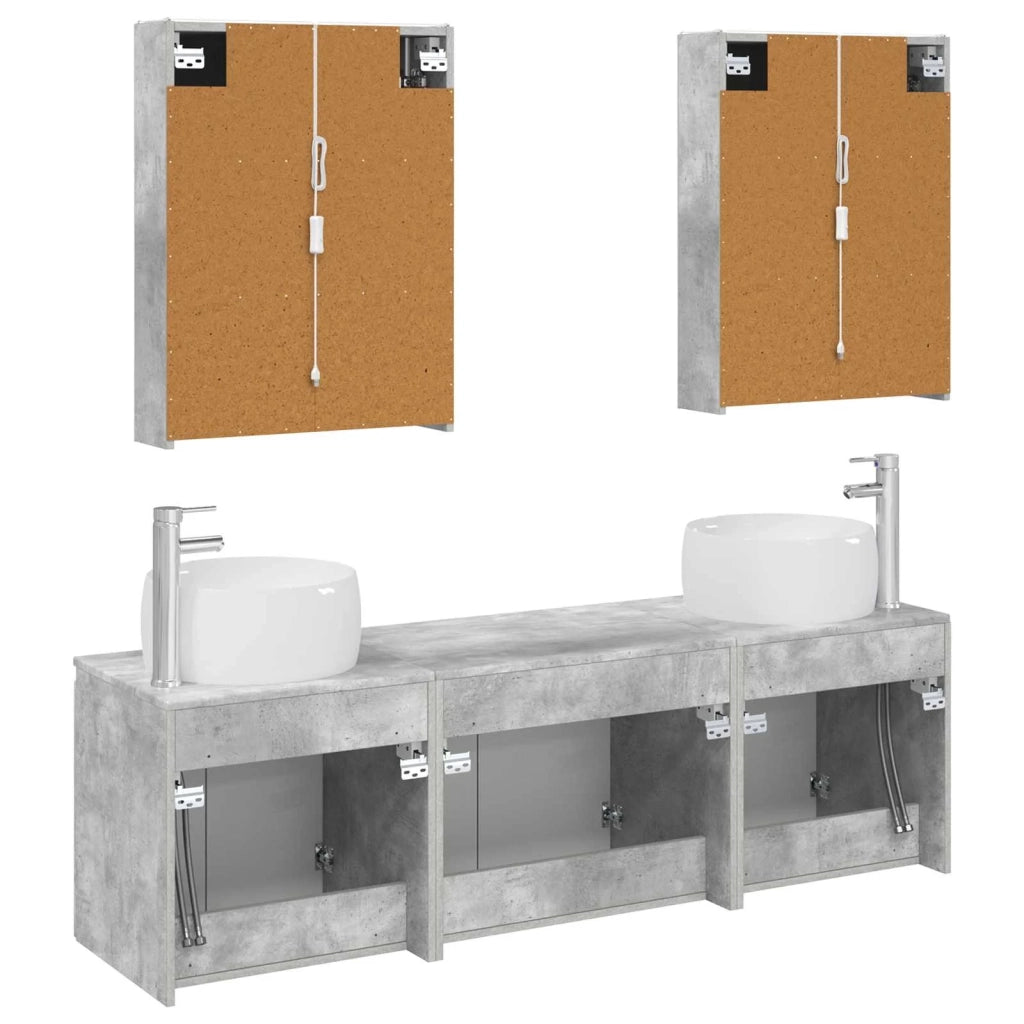 Set di Armadi da Bagno 5 pcs Grigio Cemento 3406530