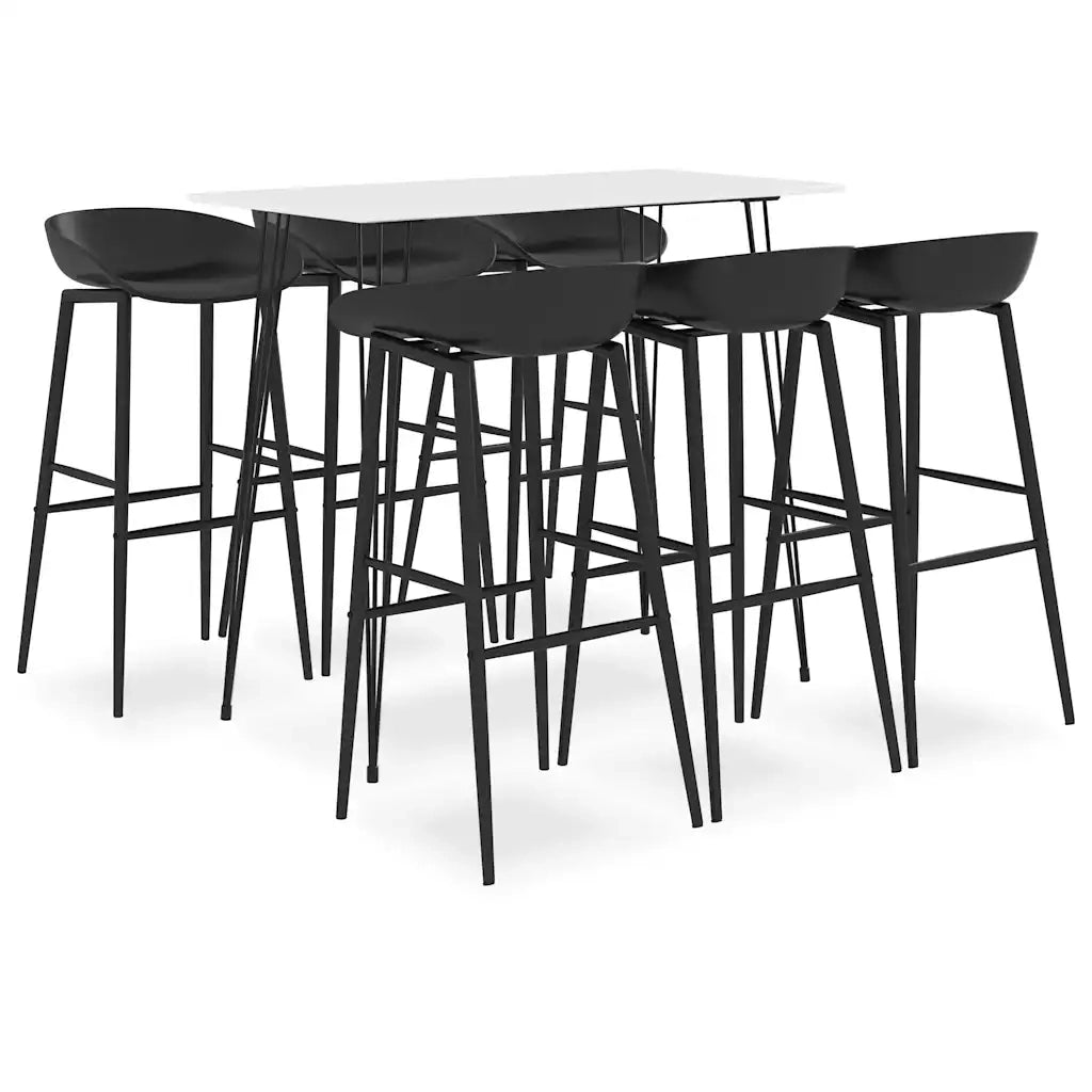 Set da Bar 7 pz Bianco e Nero 3057423