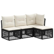 Set Divano da Giardino 4 pcs Nero polyrattan 3434185