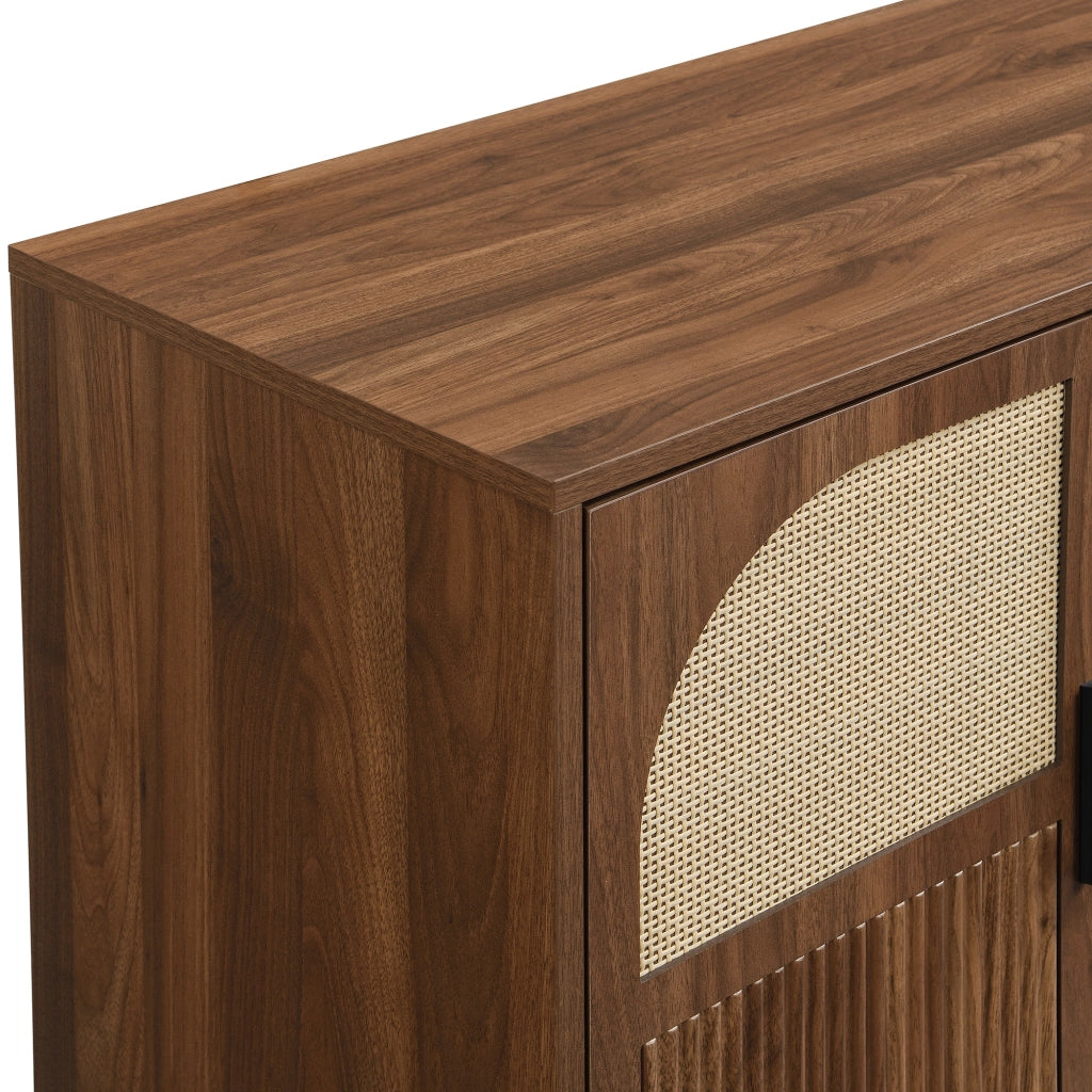 Sideboard 140x40x80 cm con 4 ante e ampio spazio; MDF; naturale