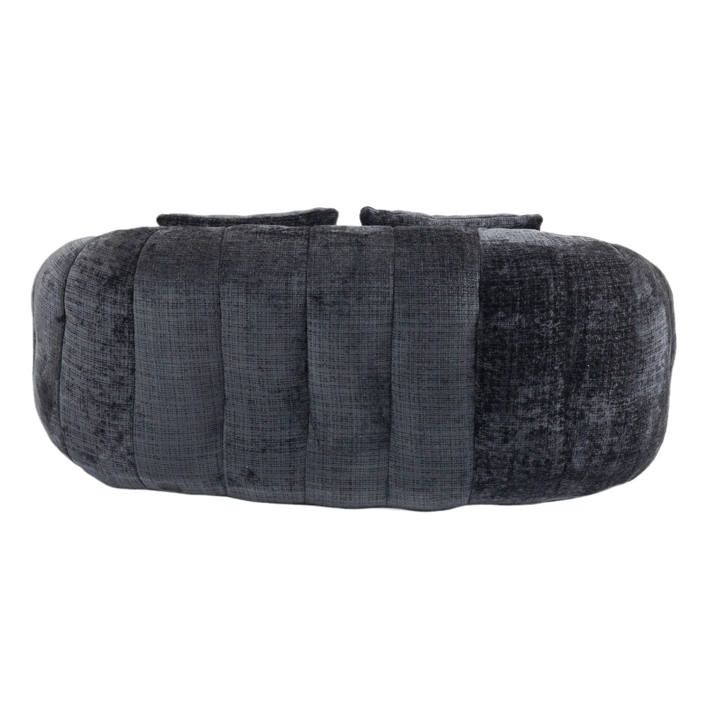 poltrona bean bag 145x95 cm in ciniglia nera， senza montaggio per salotto e camera