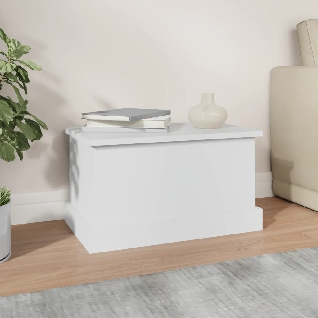 Scatola portaoggetti bianca 50x30x28 cm in legno ingegnerizzato 816496