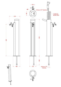 Fontana da Giardino con Rubinetto e Tubo Irrigazione a Spirale 10m Belfer 42/ARS Avorio