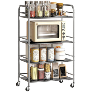 Carrello da Cucina Multiuso a 4 Livelli 60x35x100 cm in Acciaio Inox
