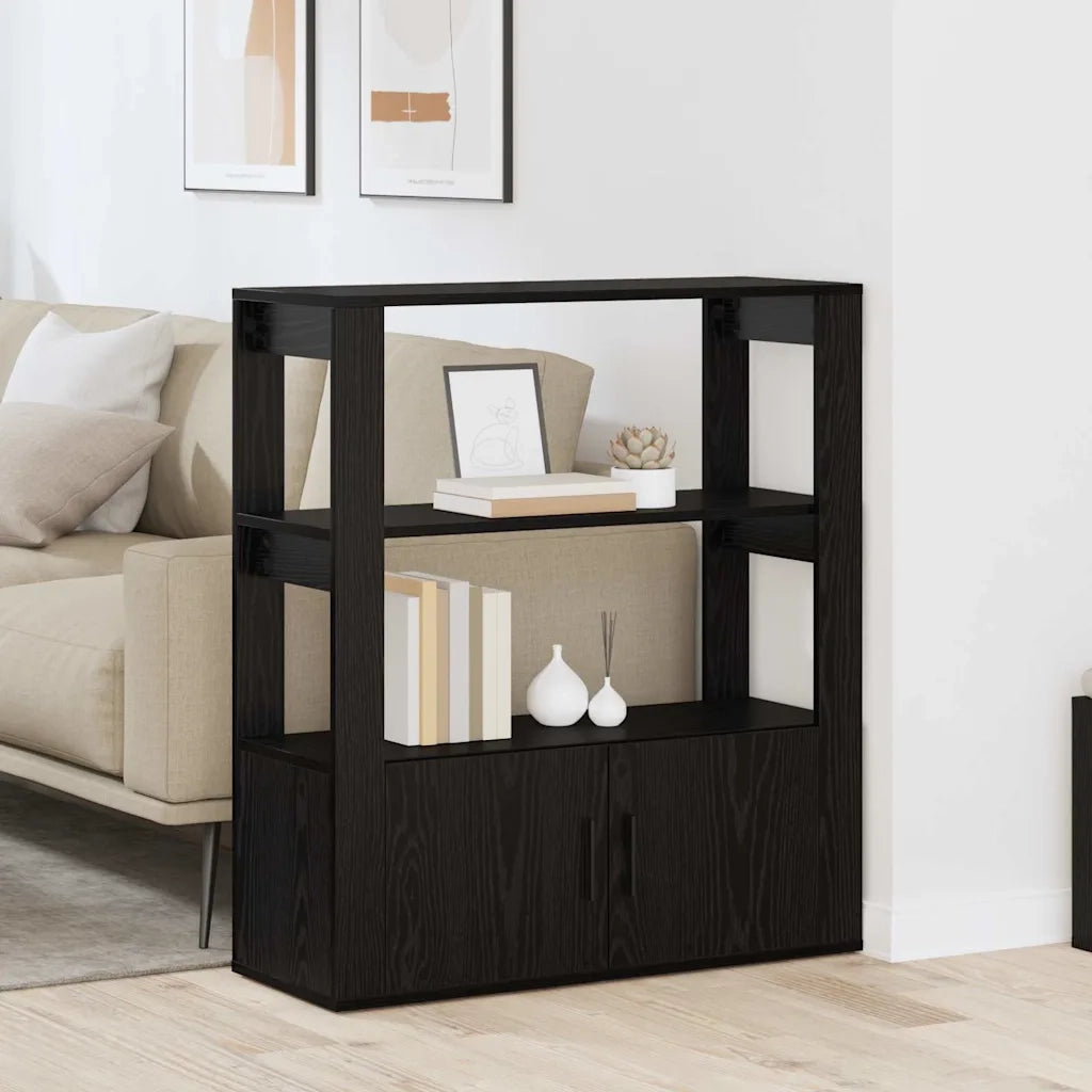 Credenza-Buffet-Armadio da cucina Rovere nero 30 x 80 x 90 cm Legno multistrato