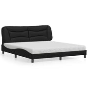 Letto con Materasso Hvar Nero 180x200 cm in Similpelle
