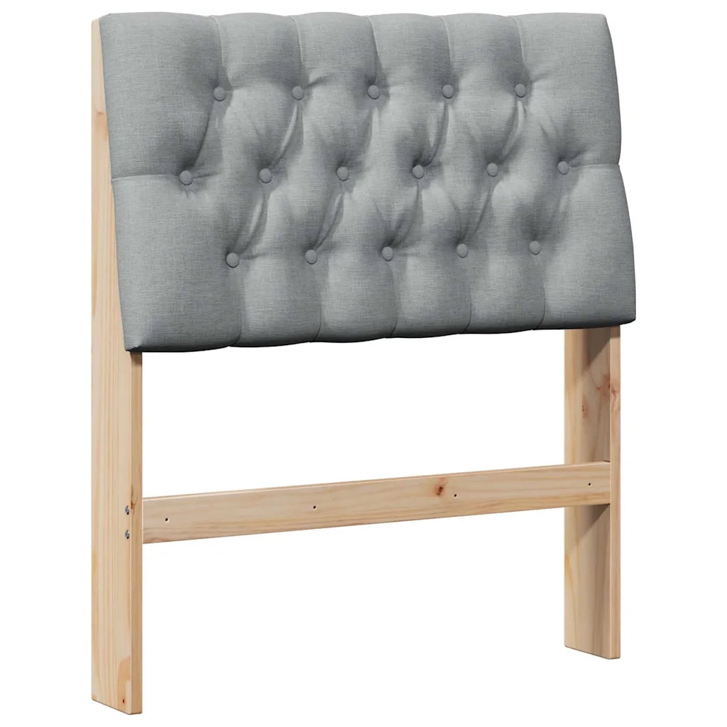 Testiera imbottita Grigio chiaro 75 cm Pino massello
