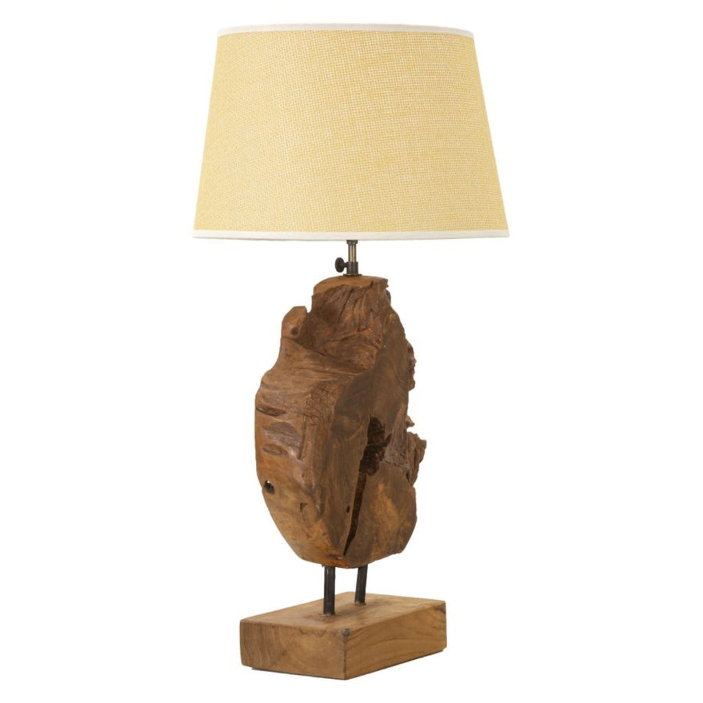 Lampada da Tavolo VKH119, Marrone, Legno, 35x35x69 cm