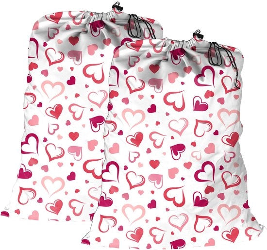 2 x Asciugamani in lino di cotone duraturo (cuore)