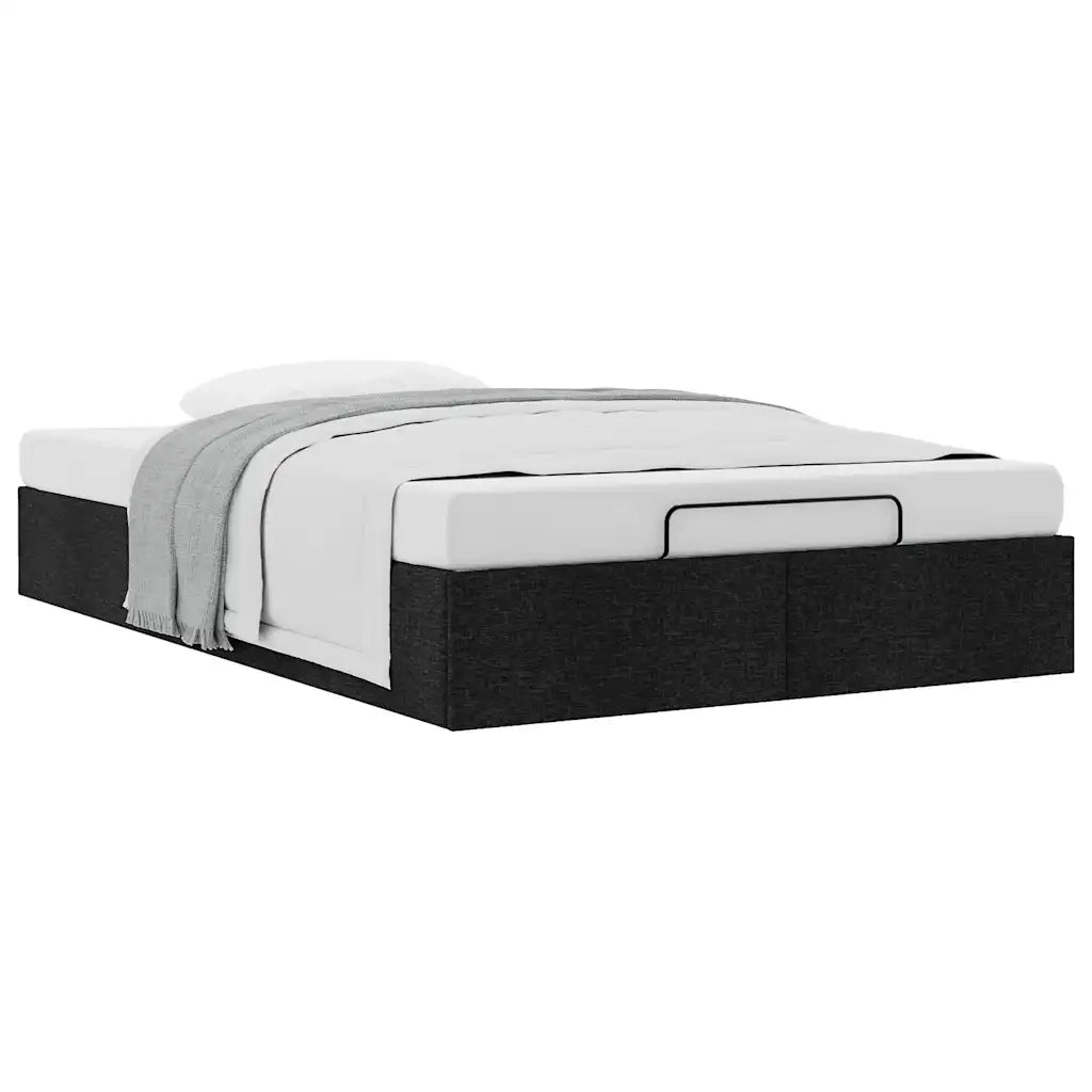 Struttura Letto Pouf senza Materasso Nero 120x200 cm in Tessuto