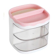 Trade Shop - Organizer Rosa Con Cassetti Organizzatore Scrivania Penne Trucco Cancelleria -