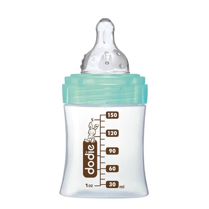Dodie - Bottiglia Iniziazione + Vetro 150ml Bird Green