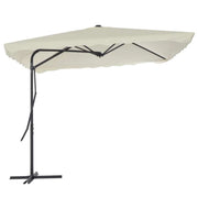 Trade Shop - Ombrellone Quadrato Da Esterno Giardino Palo Decentrato Con Base Beige 2.5 X 2.5mt 425004 -