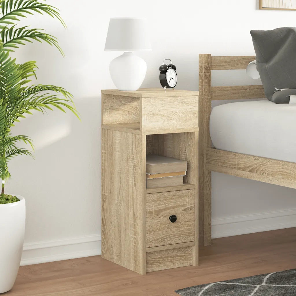 Comodino | Armadio da Notte | Mobiletto da notte con Cassetto Rovere Sonoma 25x31x66 cm