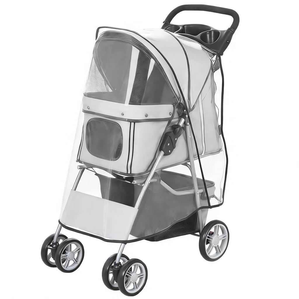 Carrello Pieghevole per Animali ¨C zephmum ¨C Grigio 75x45x97 cm