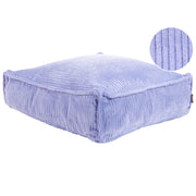 Cuscino da terra Viola Chiaro 55 x 55 x 20 cm Quadrato Tessuto Velluto Struttura a coste Pouf da seduta