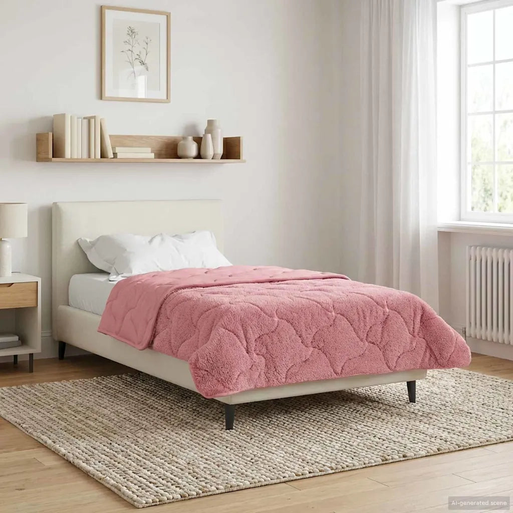 Duvet Estivo Rosa 140 x 220 cm Microfibra e Fleece Teddy 42026194