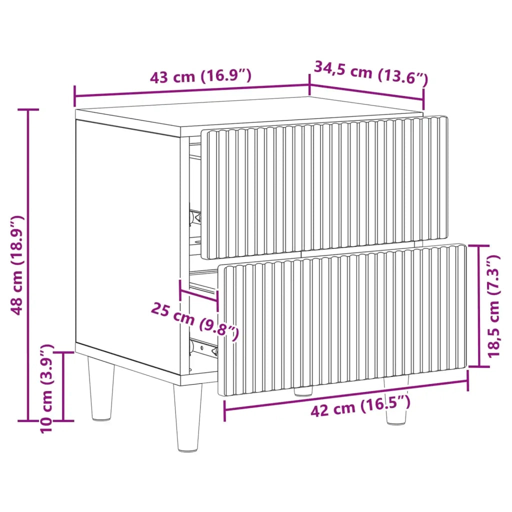 Comodino | Armadio da Notte | Mobiletto da notte con cassetto Legno antico 43 x 34,5 x 48 cm