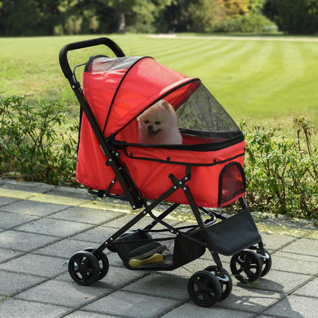Carrello per animali domestici ¨C Zephmum ¨C Oxford rosso 76,5x52x95 cm