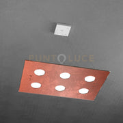 PATH SOSPENSIONE 6 LUCI FOGLIA RAME 1141-S6 R-FR