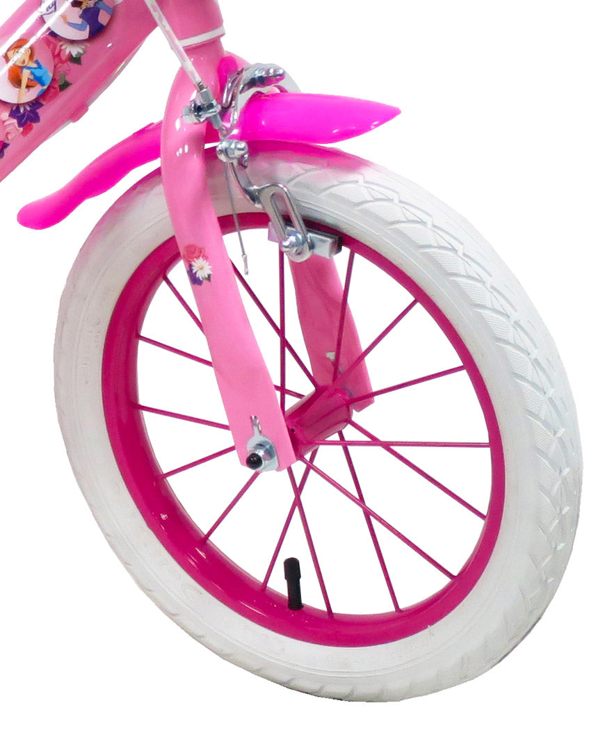 Bicicletta per Bambina 16" 2 Freni Flowers Rosa
