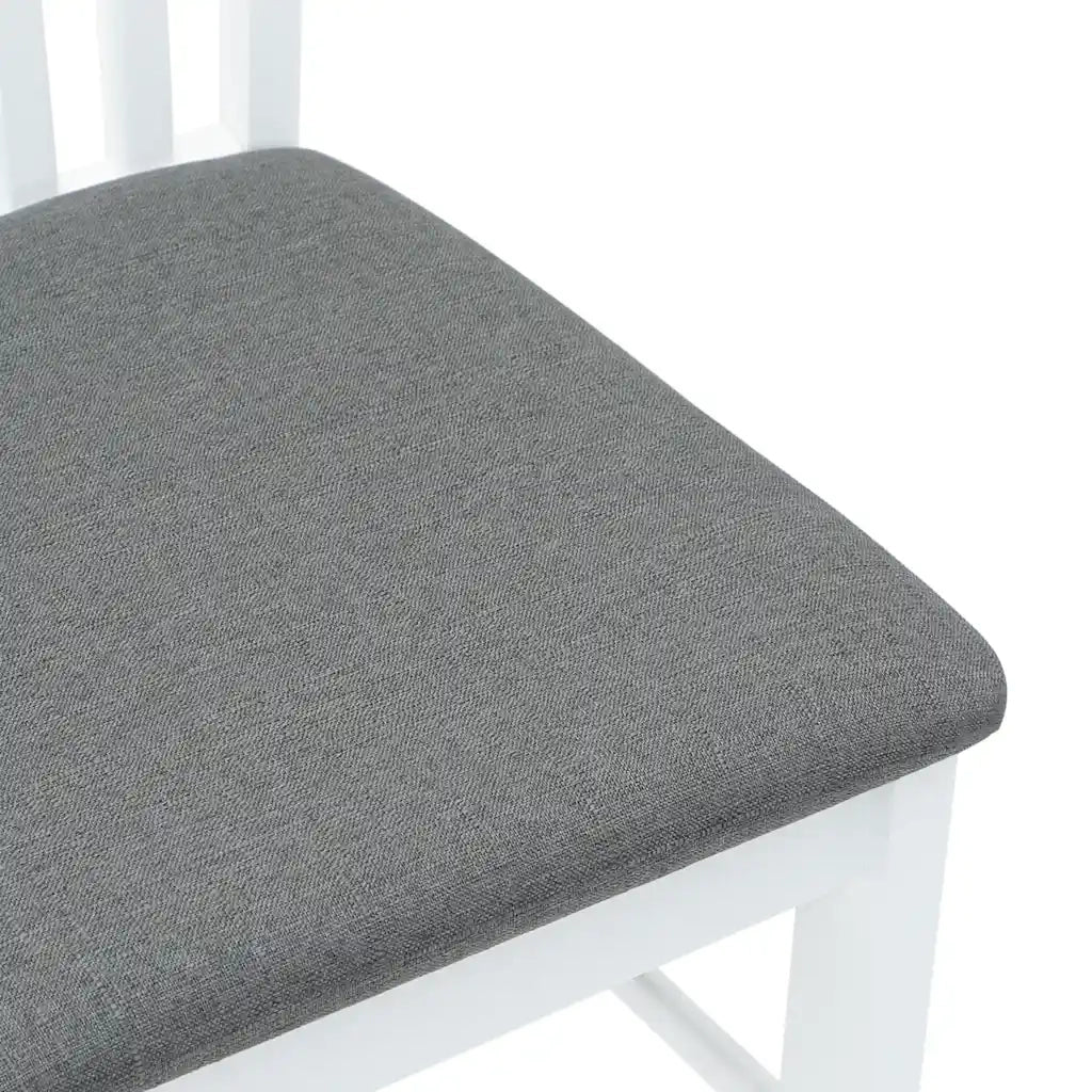 Sedie da Pranzo con Cuscini 2 pz Bianco Legno Massello di Hevea 4102413