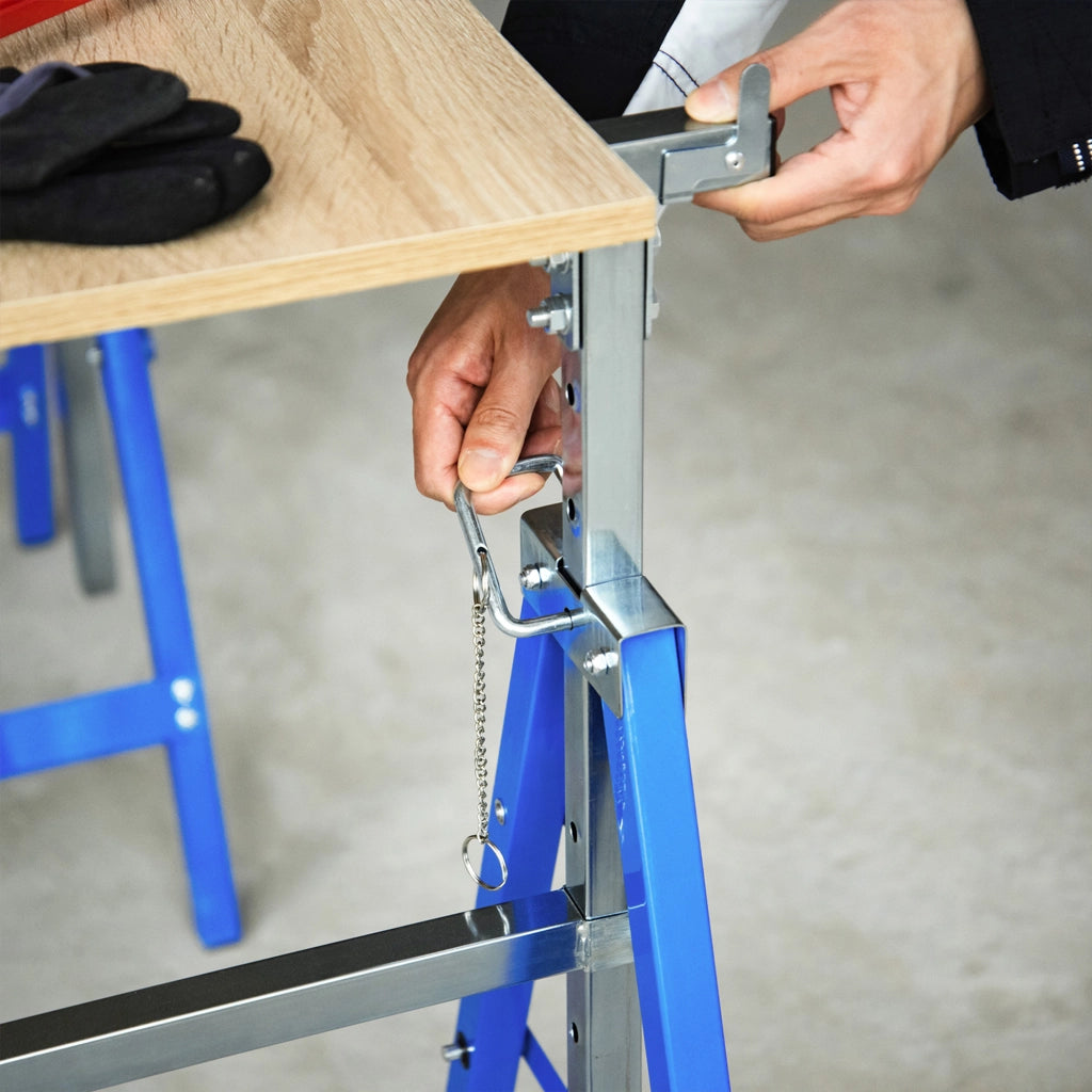 Cavalletto da Lavoro Regolabile ¨C Zephmum ¨C Blu 80-130 cm