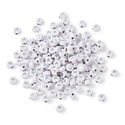 Accessori per gioielli - 365 pezzi - Spaziatore acrilico argento - Ronde e piatta - Per creare gioielli - Diametro foro: 1.8mm - Materiale duraturo e leggero