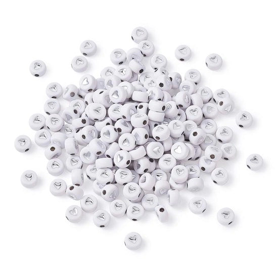 Accessori per gioielli - 365 pezzi - Spaziatore acrilico argento - Ronde e piatta - Per creare gioielli - Diametro foro: 1.8mm - Materiale duraturo e leggero