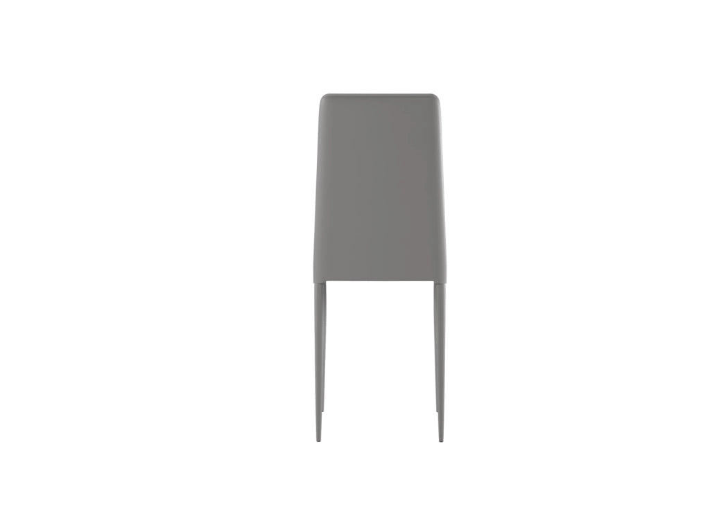 Sedia Cleo Impilabile in Similpelle Imbottita con Struttura in Metallo Grigio Chiaro - Seduta e Schienale Ergonomici - Design Moderno
