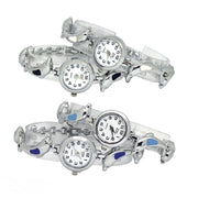 Trade Shop - Orologio Da Polso Bracciale Delfini Diametro 22 Mm Elegante Argento -