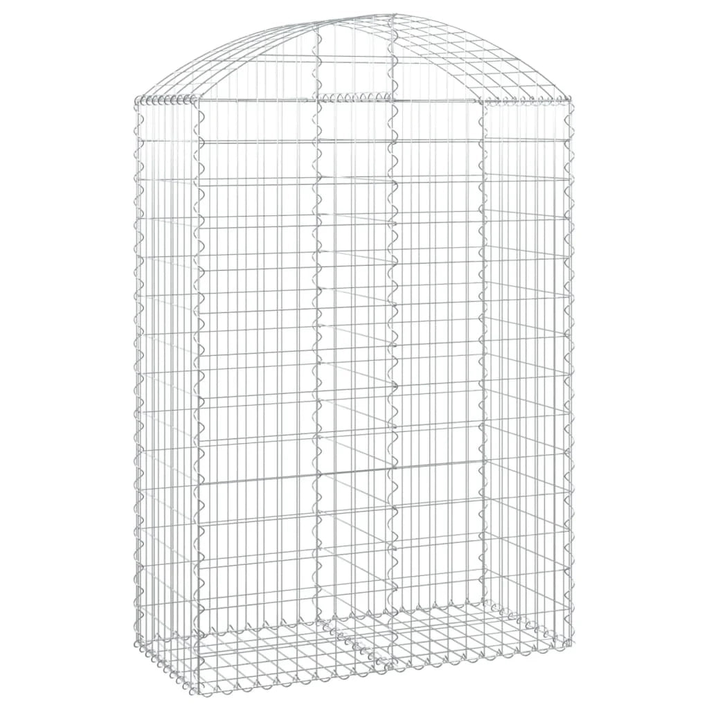 Gabbione recinto a gabbia muro di contenimento ad arco 100 x 50 x 140/160 cm ferro zincato argento 02_0039962