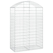 Gabbione recinto a gabbia muro di contenimento ad arco 100 x 50 x 140/160 cm ferro zincato argento 02_0039962