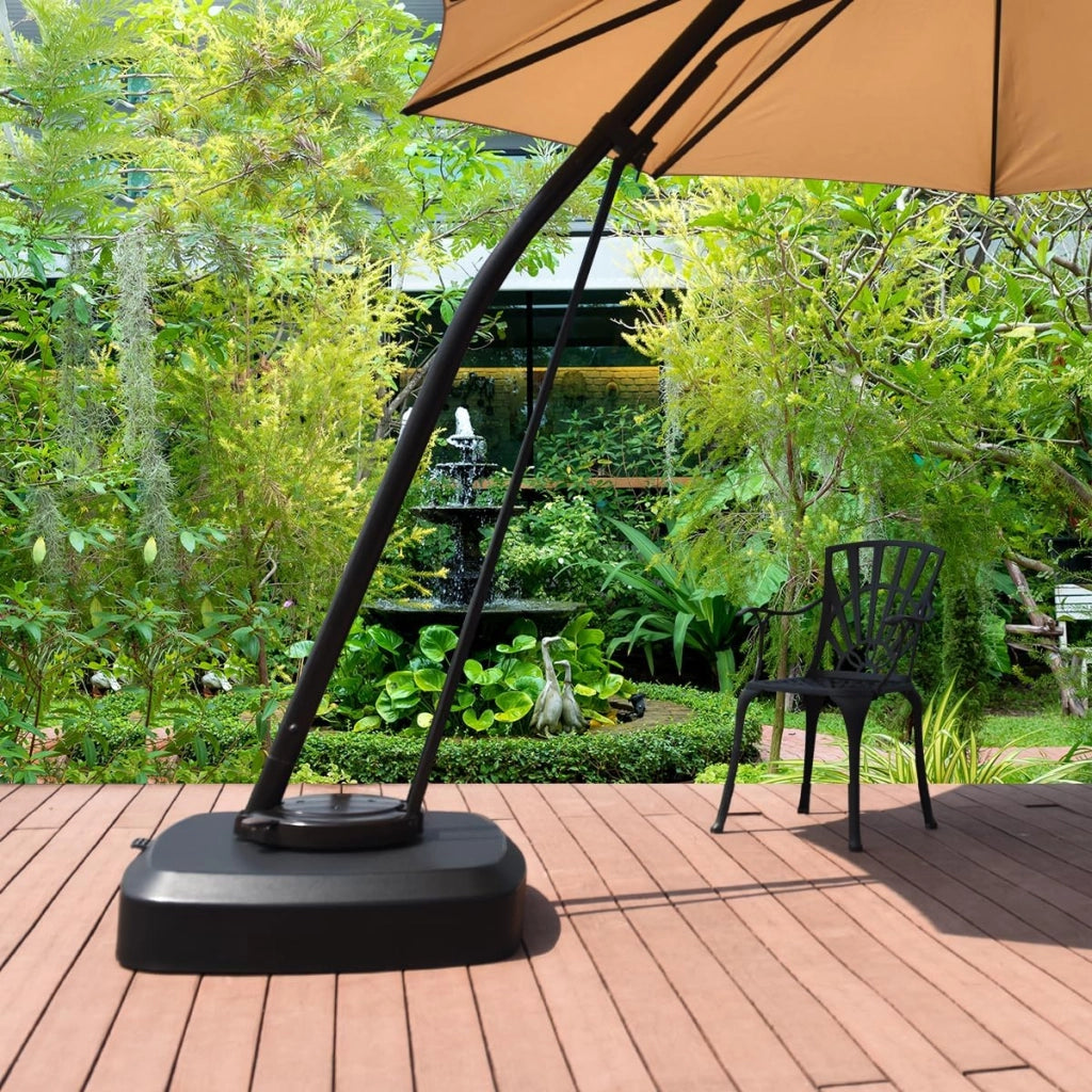 Base con Pedale per Ombrellone con Ruote, Base Riempita ad Acqua/Sabbia per Ombrellone, Supporto per Ombrellone Giardino, con Ripiemento ad Acqua 100 kg, Sabbia Bagnata 150 kg