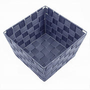 Trade Shop - Porta Oggetti Organizer Blu Per Bagno Camera Cucina In Tessuto 16x16x8.5cm 79004 -