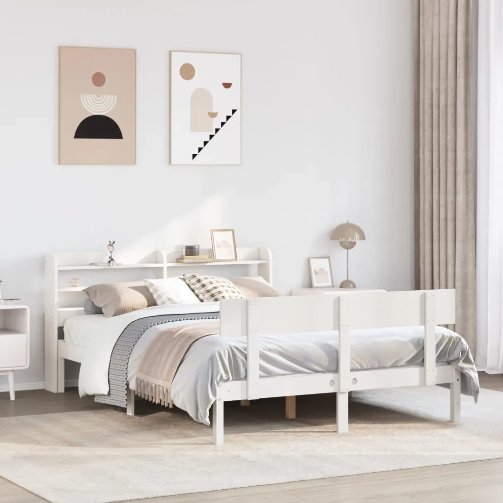 vidaXL Letto senza Materasso Bianco 160x200 cm Legno Massello di Pino